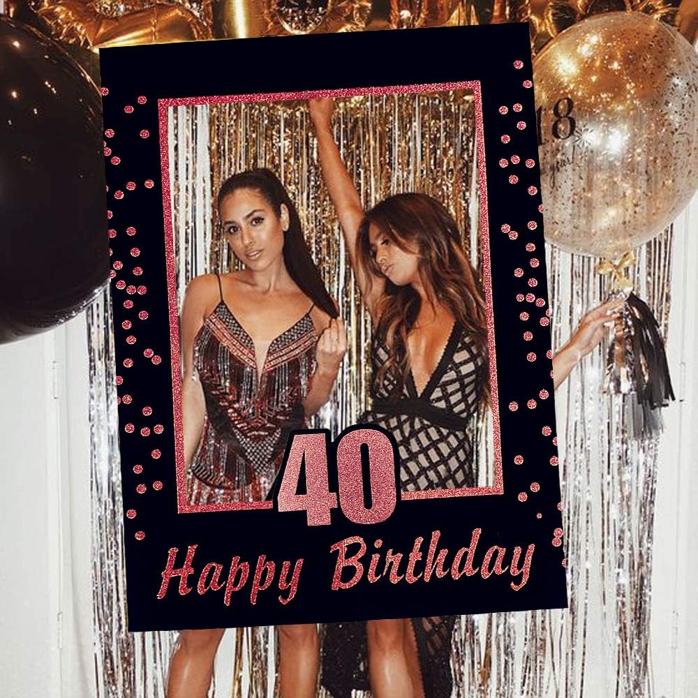 Photo Booth Frame - Rose Gold 40th Birthday Party Photo