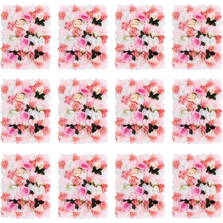 Flower Wall Panel - 12 Pack Artificial Flower Wall Panels