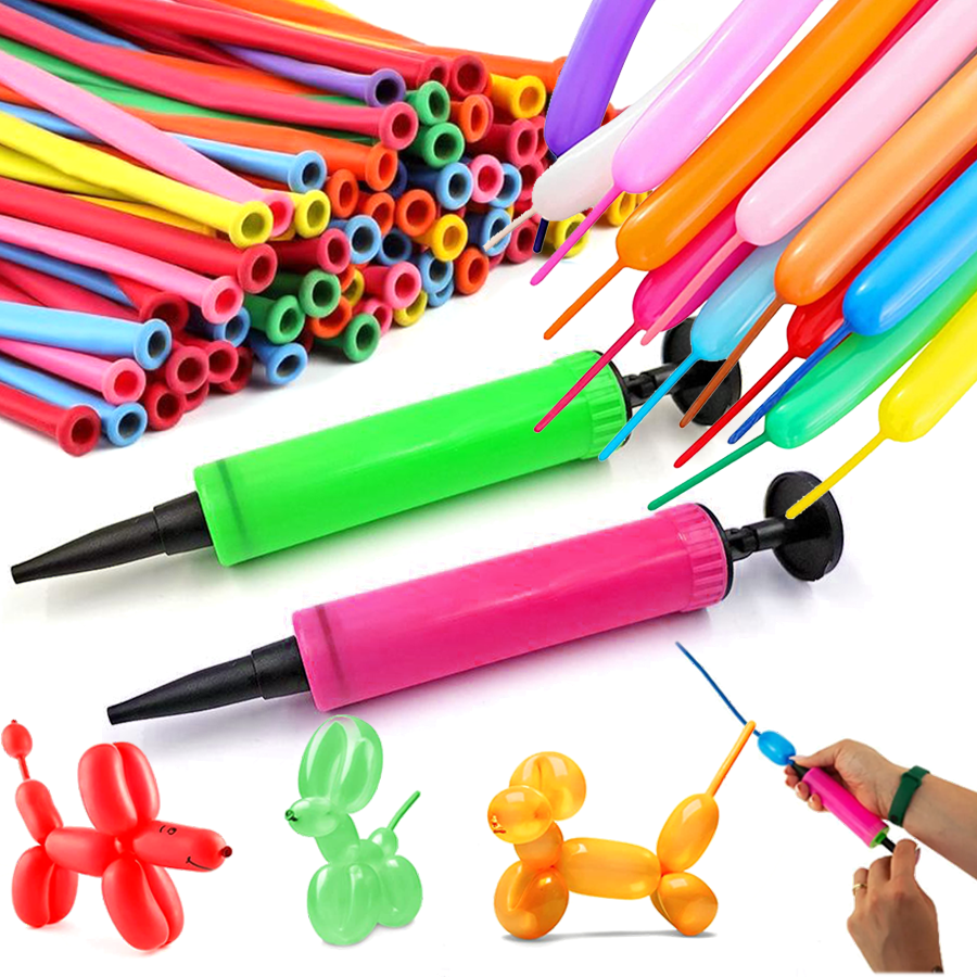 Balloon Pump Hand - 50/101pcs Long Strip Balloon with Mini