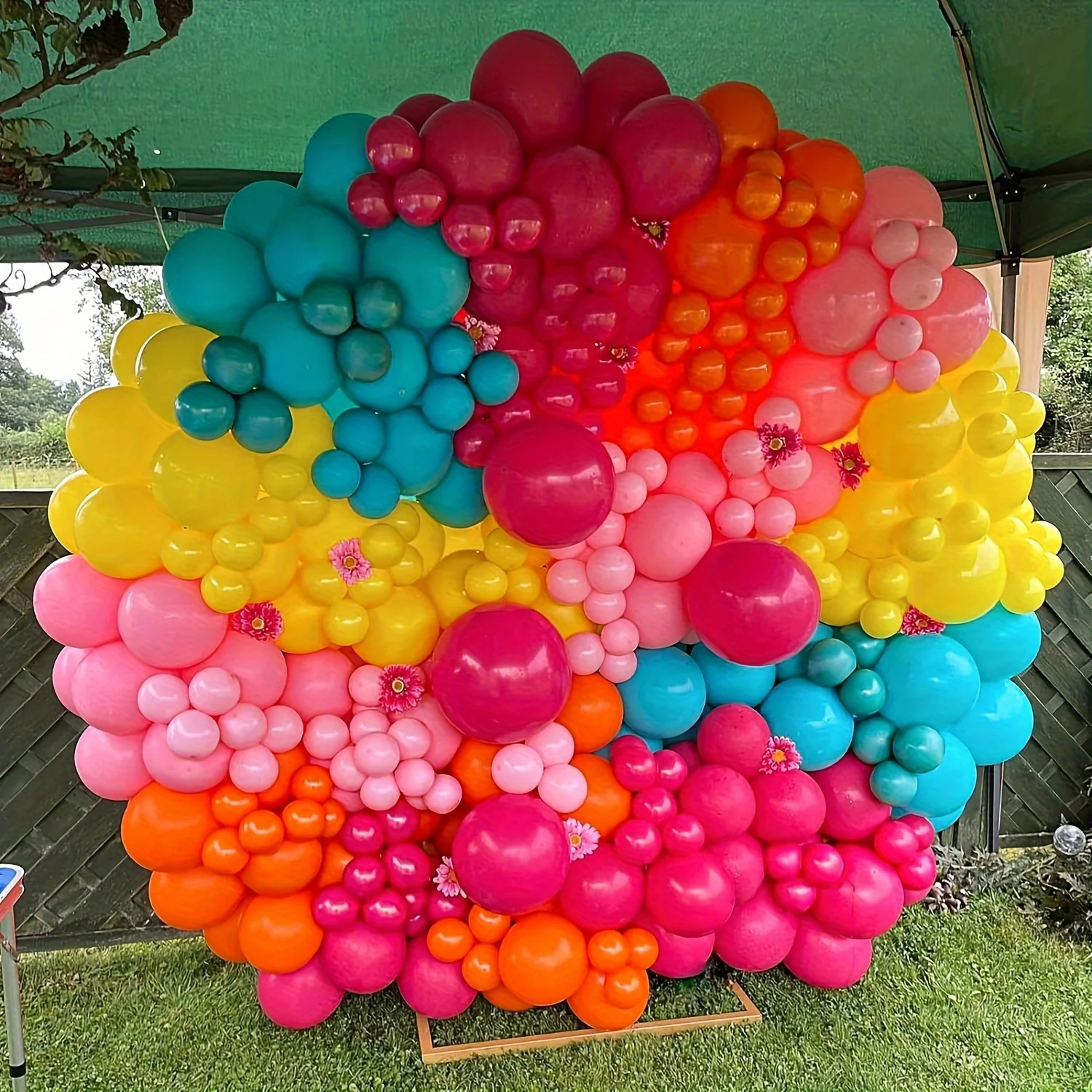 Balloon Arch Kit - 130pcs Pink Yellow Orange Balloon Arch