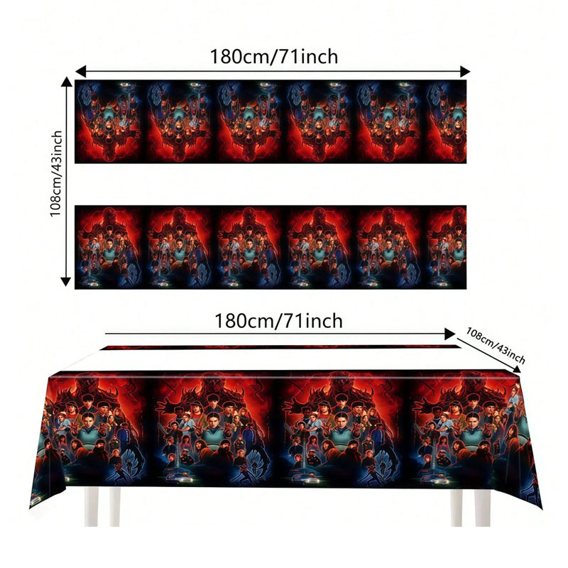 Movie Stranger Things Theme Di - Table Cloth Disposable 评论和价格
