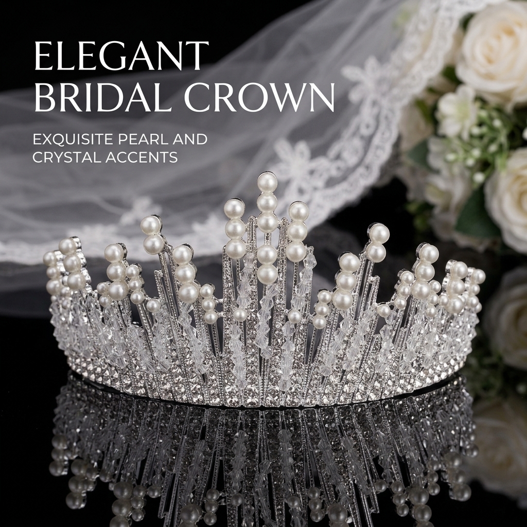 Bridal Pearl Crown Headpiece E - Event & Party Supply Photos 评论和价格