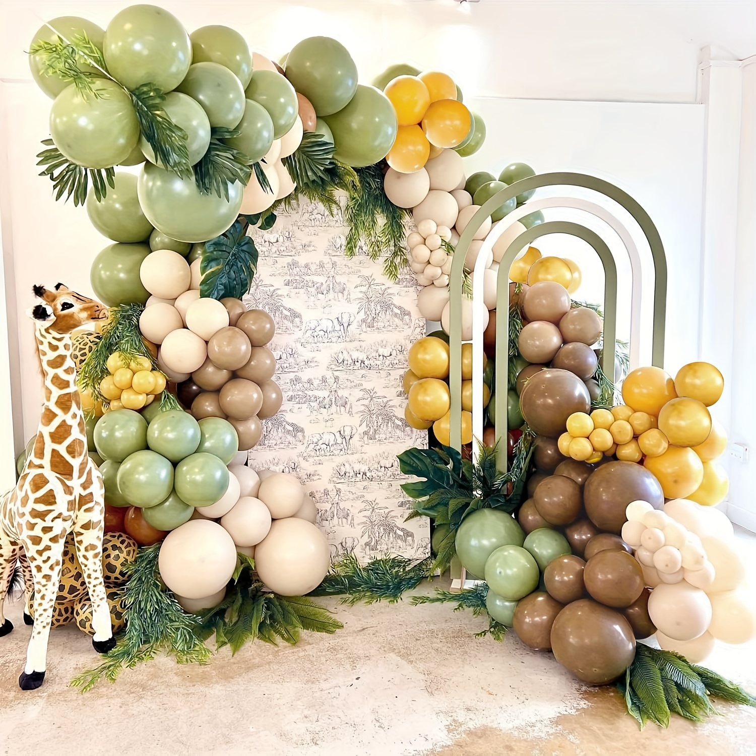 146pcs Sage Green Yellow Ballo - Balloon Arch Kit 评论和价格