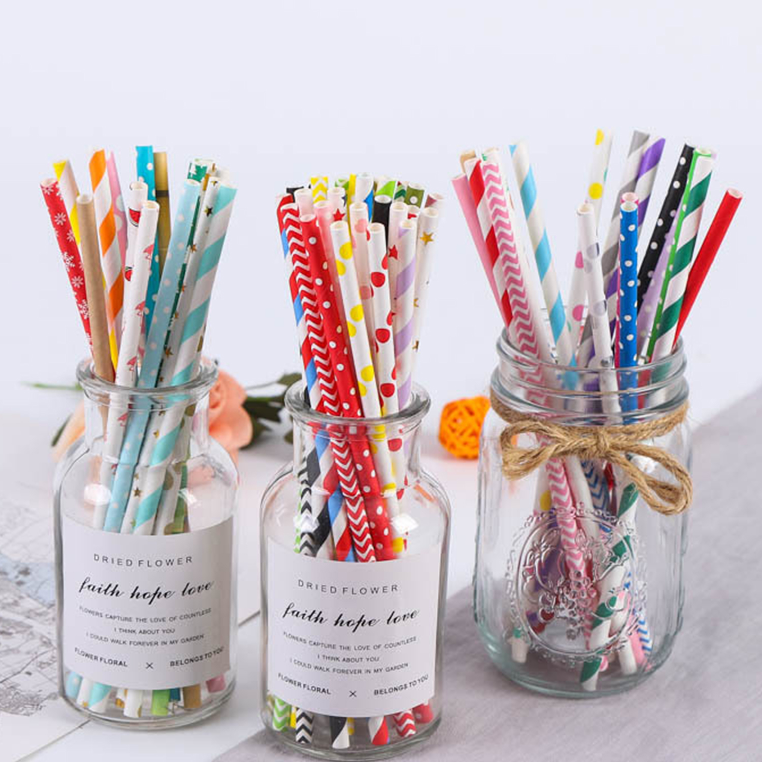 25 Pcs Colorful Disposable Pap - Paper Straw Color 评论和价格