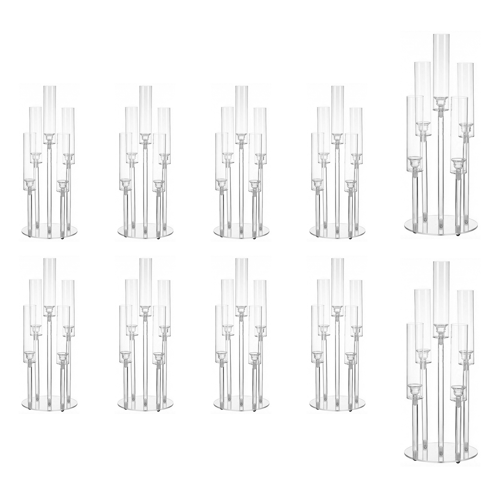 20/10PCS 5 Arm Acrylic Candle  - Centerpiece Stick 评论和价格