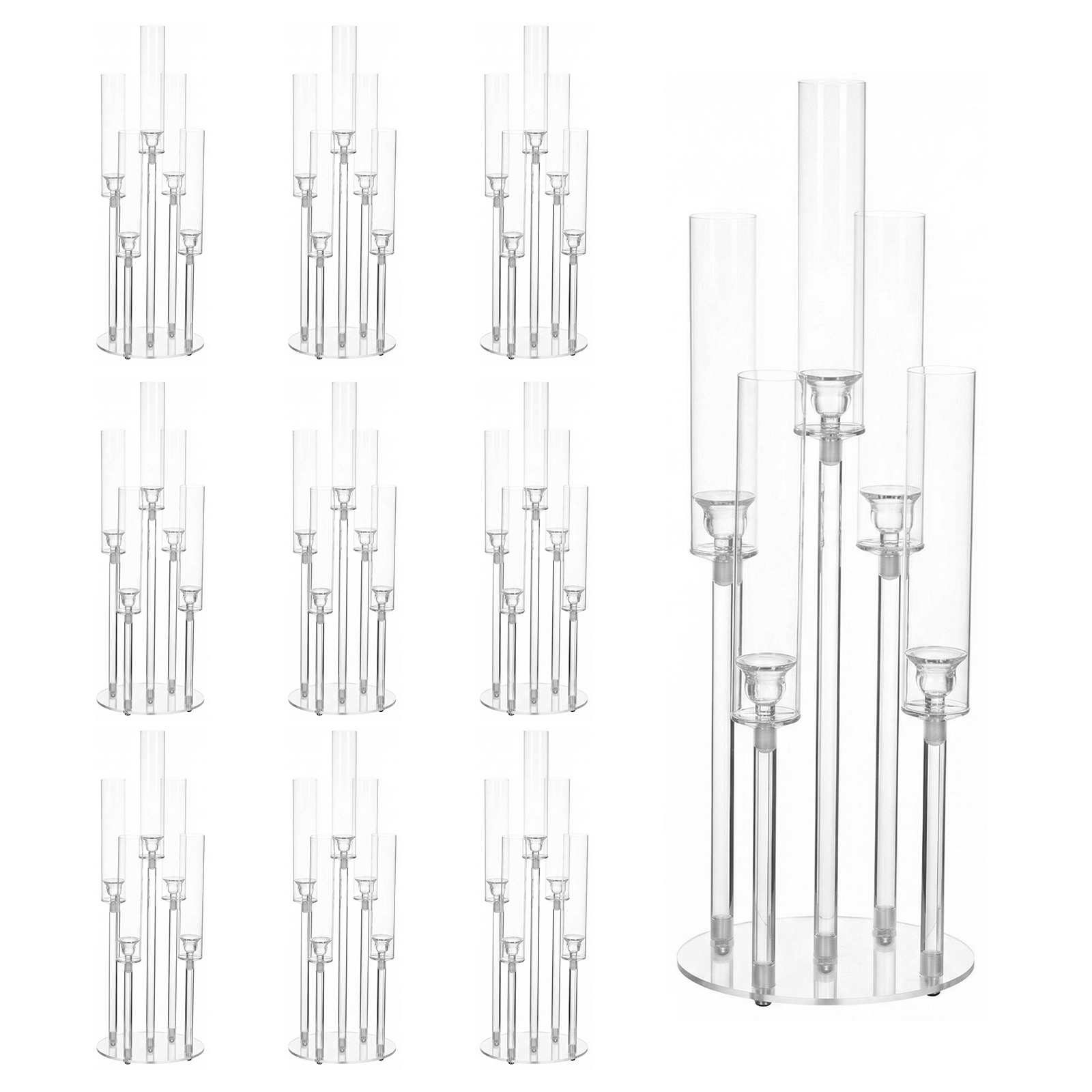 20/10PCS 5 Arm Acrylic Candle  - Centerpiece Stick 评论和价格