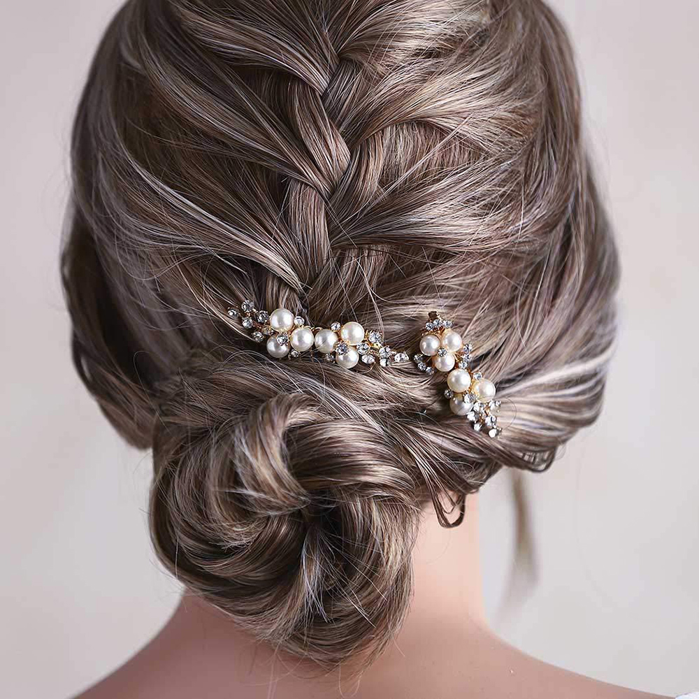 2Pcs Simple Wedding Hair Combs - Event Suppliers 评论和价格