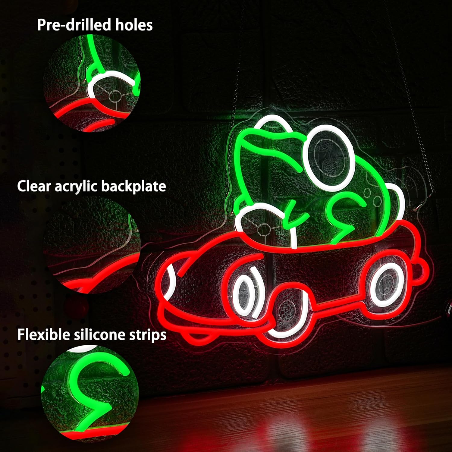 Frog Driving Car Neon Sign Art - Neon Sign Party 评论和价格