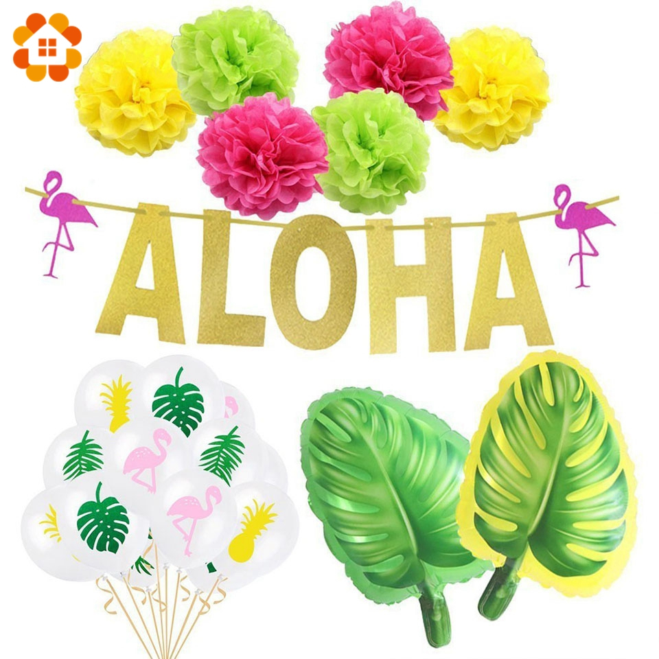 1set Hawaiian Party Decoration - Balloon Arch Kit 评论和价格