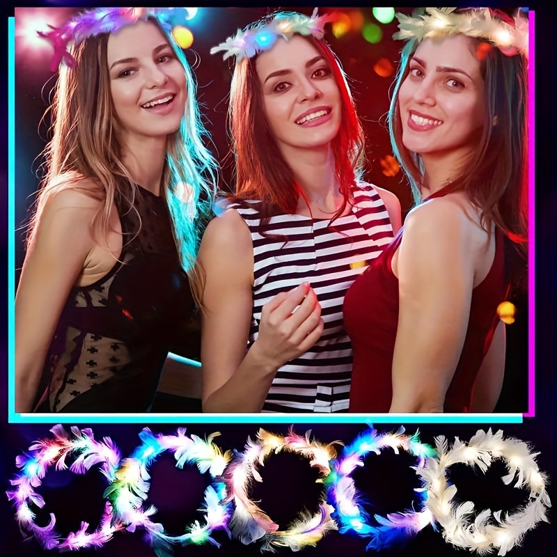 10pcs LED Feather Wreath Crown - Cotton Candy Cone 评论和价格
