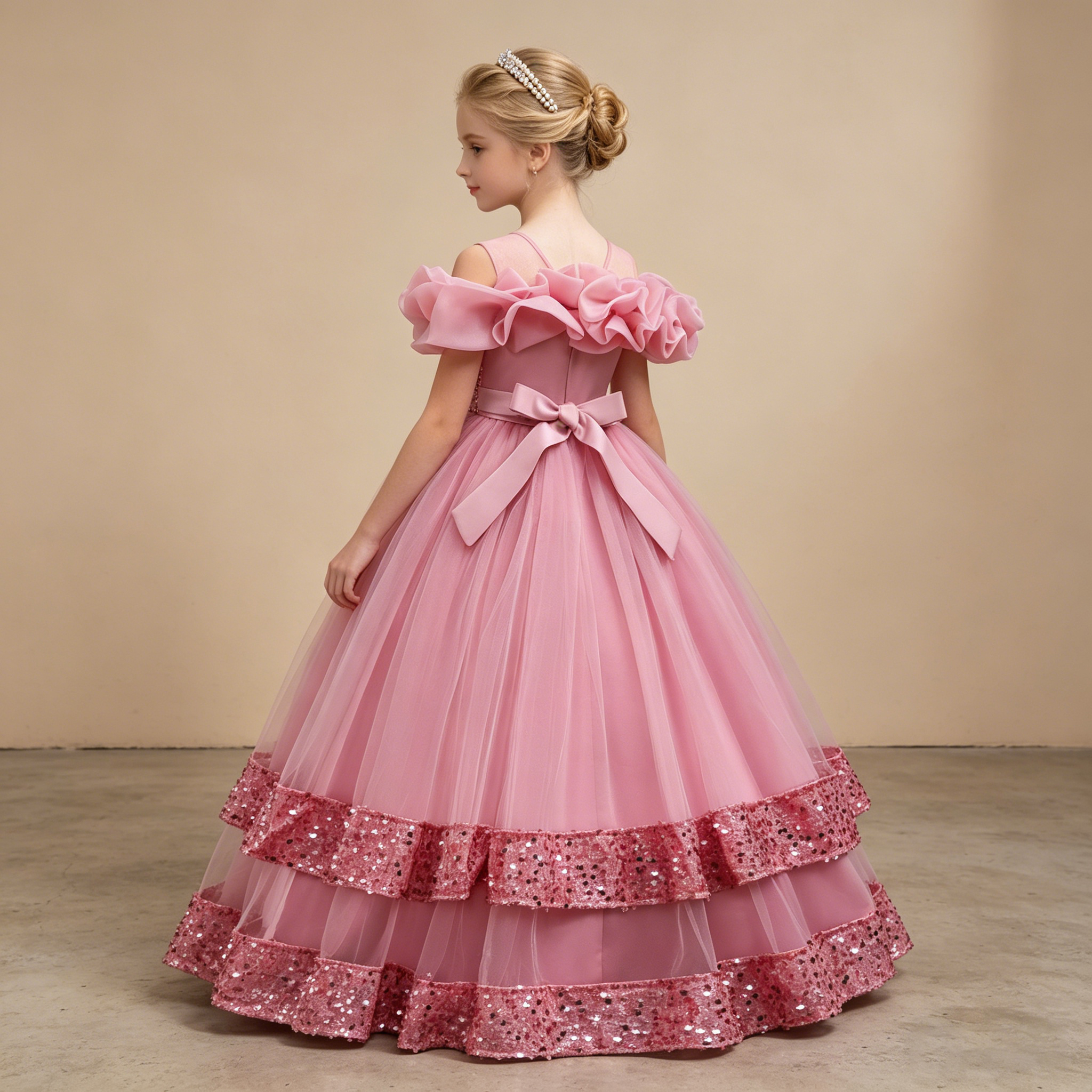 Girls Princess Off Shoulder Ru - Glitter Tablecloth 评论和价格