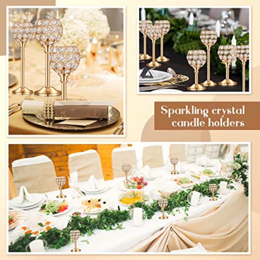18 Pieces Crystal Candle Holde - Centerpiece Stick 评论和价格