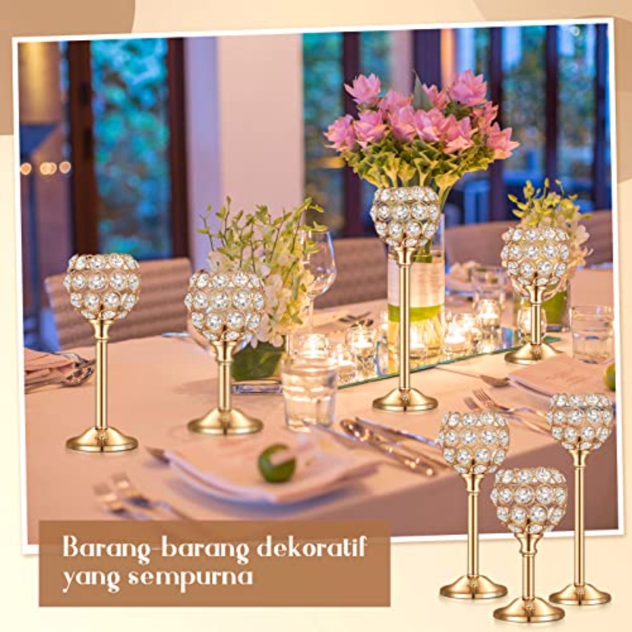18 Pieces Crystal Candle Holde - Centerpiece Stick 评论和价格