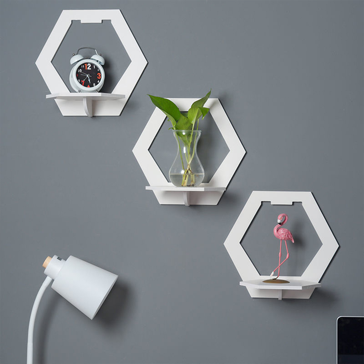 3Pcs Wall Organizer Wall Shelf - Flower Wall Panel 评论和价格