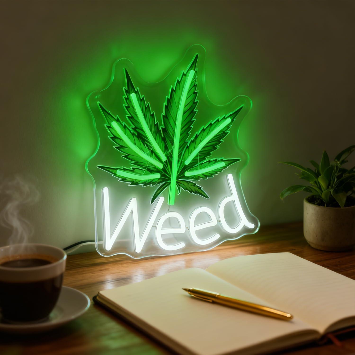 Weed Neon Sign Leaf LED Lights - Neon Sign Party 评论和价格
