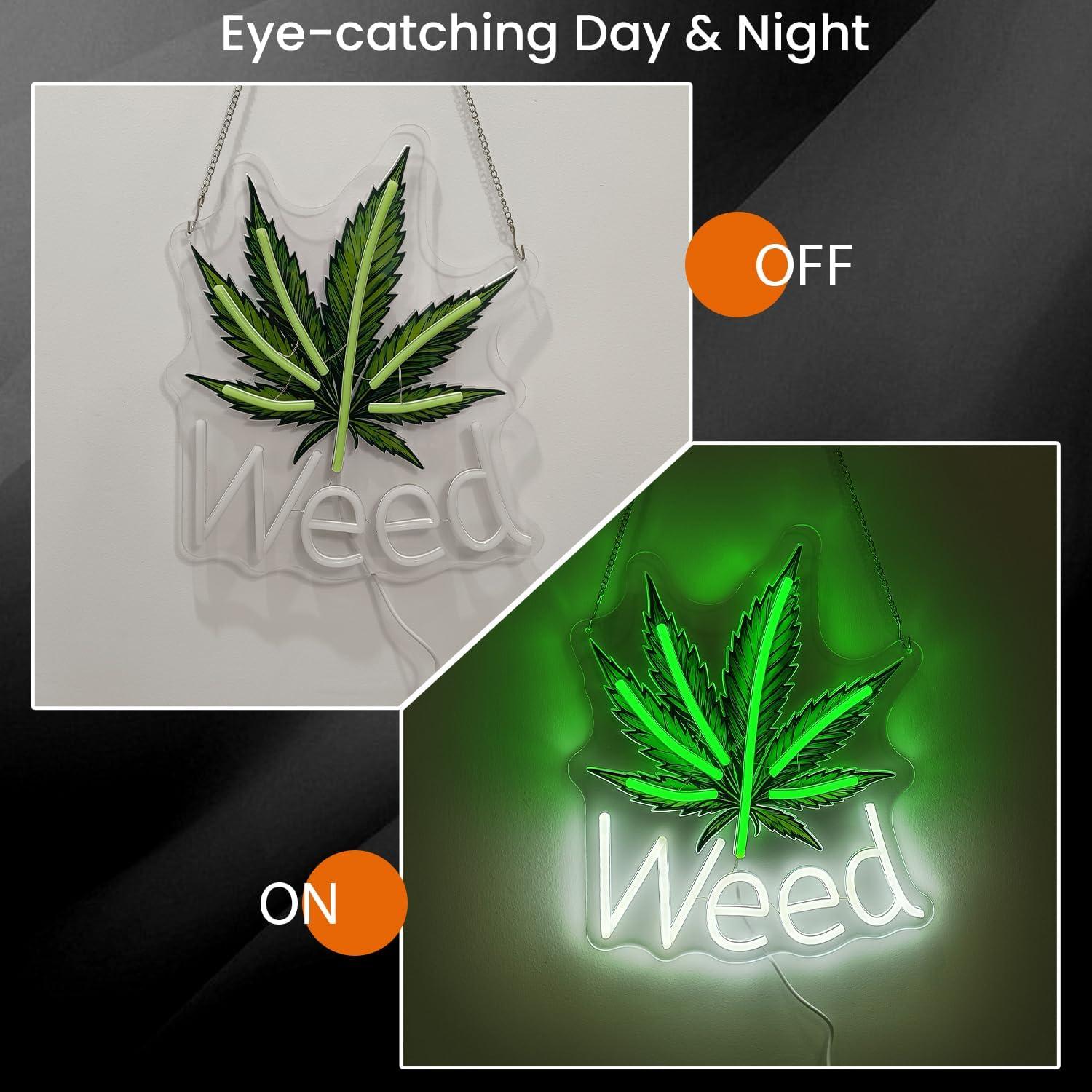 Weed Neon Sign Leaf LED Lights - Neon Sign Party 评论和价格