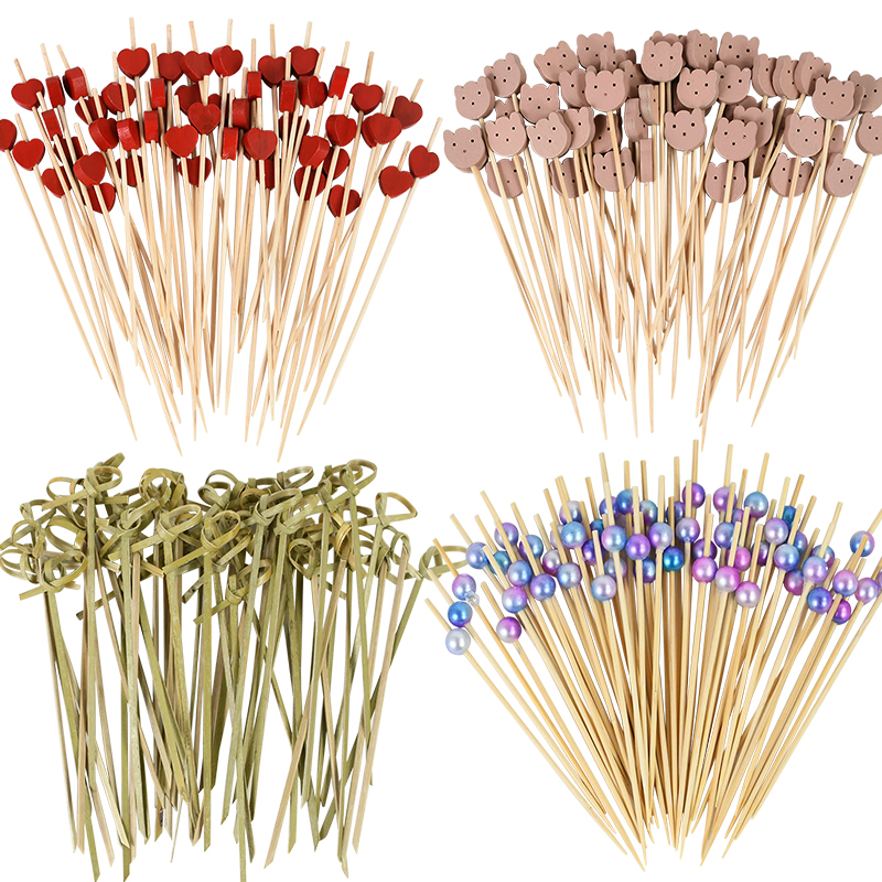 100Pcs Disposable Bamboo Skewe - Centerpiece Stick 评论和价格