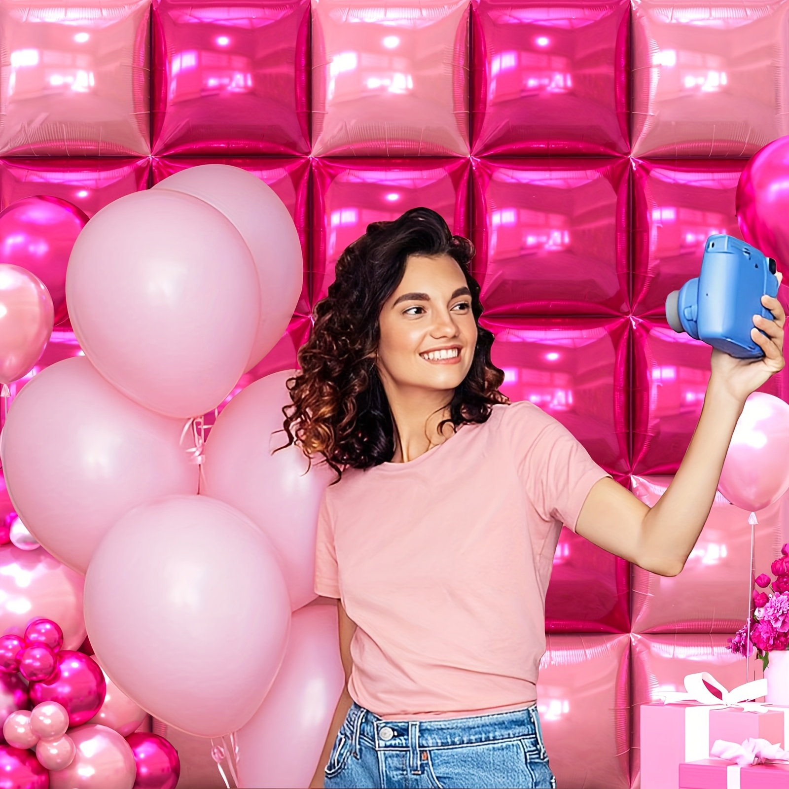 25pcs Magenta Pink Square Foil - Balloon Arch Kit 评论和价格