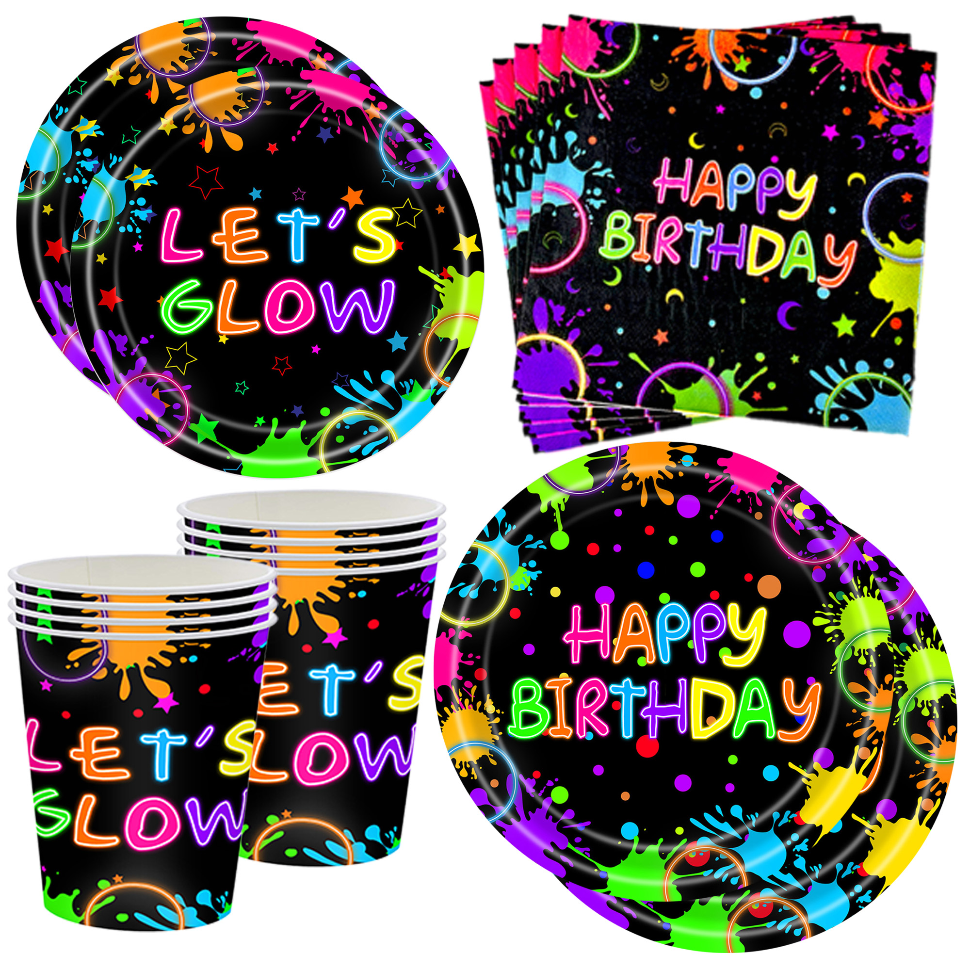 Neon Party Supplies Let Glow P - Let'S Party Event Supply 评论和价格