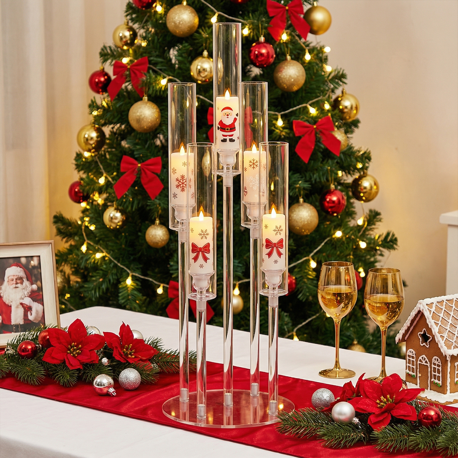 20/10PCS 5 Arm Acrylic Candles - Centerpiece Stick 评论和价格