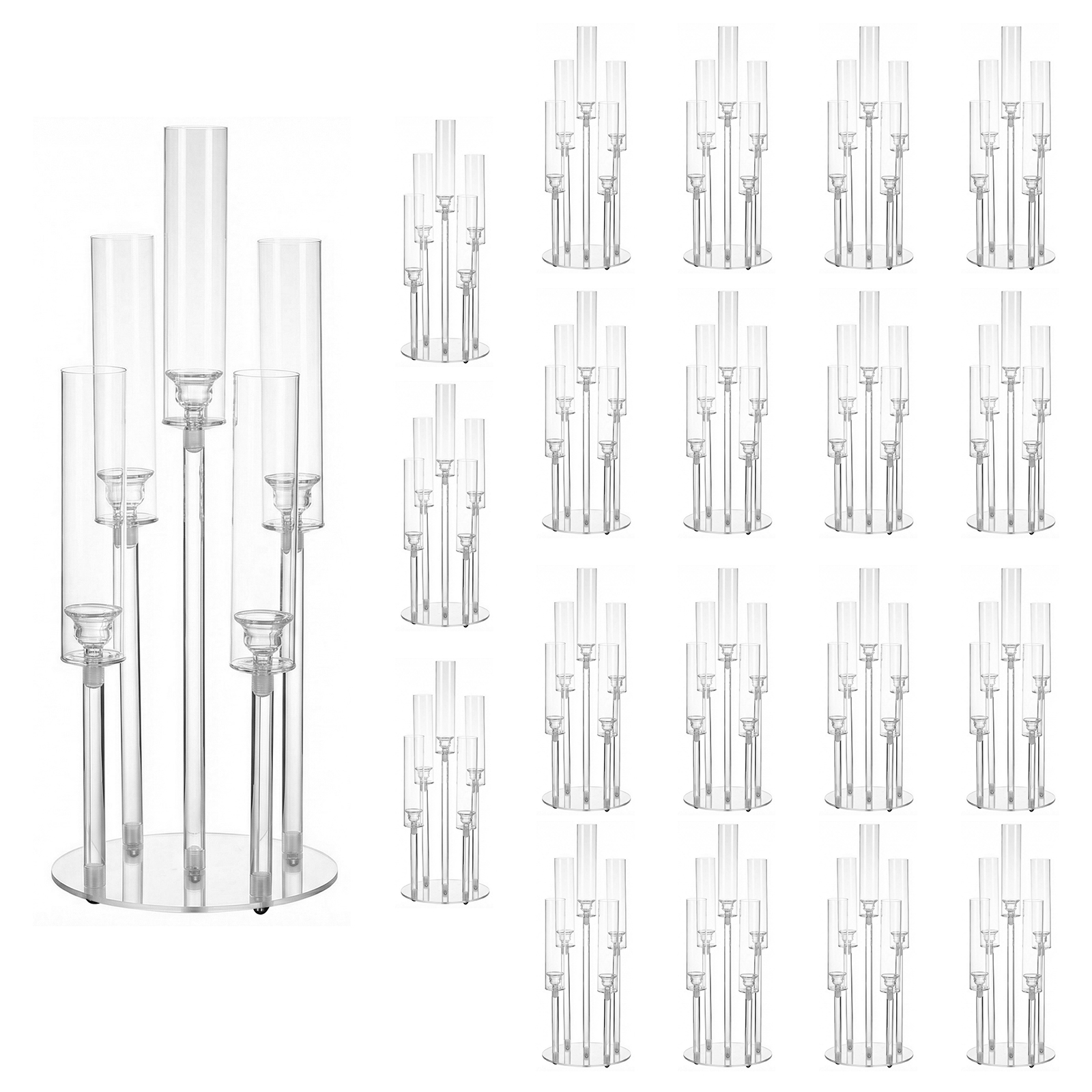 20/10PCS 5 Arm Acrylic Candles - Centerpiece Stick 评论和价格