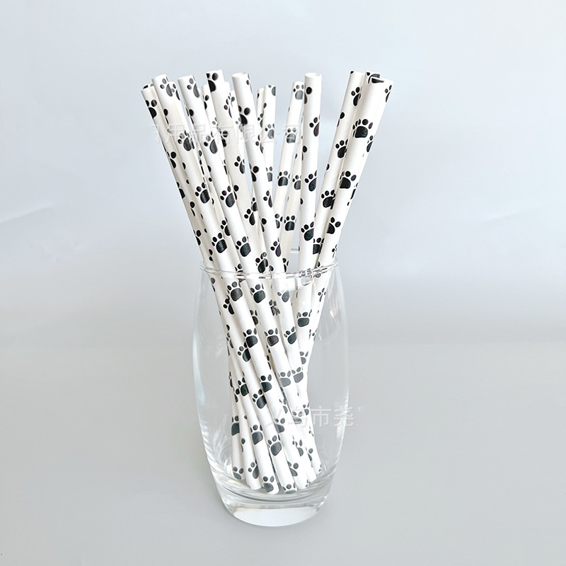 Moustache Paper Straw Cow Blac - Paper Straw Color 评论和价格
