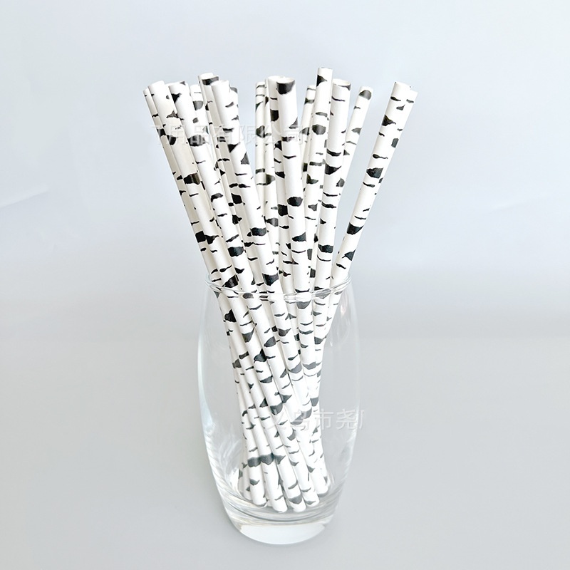 Moustache Paper Straw Cow Blac - Paper Straw Color 评论和价格
