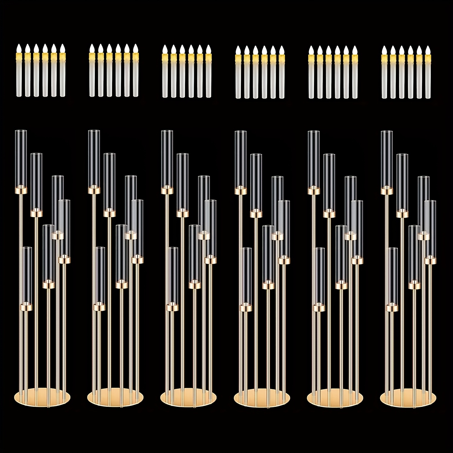 2 Sets Floor Candelabra 6 Arms - Centerpiece Stick 评论和价格