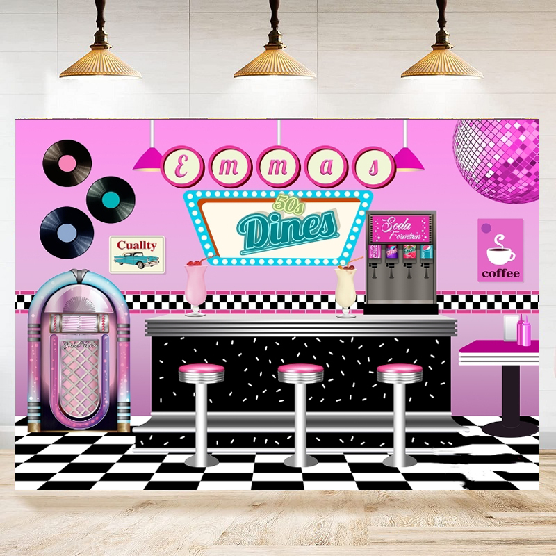 50s Diner Photography Backdrop - Dessert Table Backdrop 评论和价格