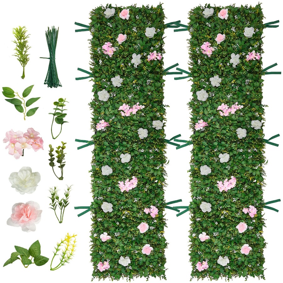 Wedding event backdrop: 3D sil - Flower Wall Panel 评论和价格