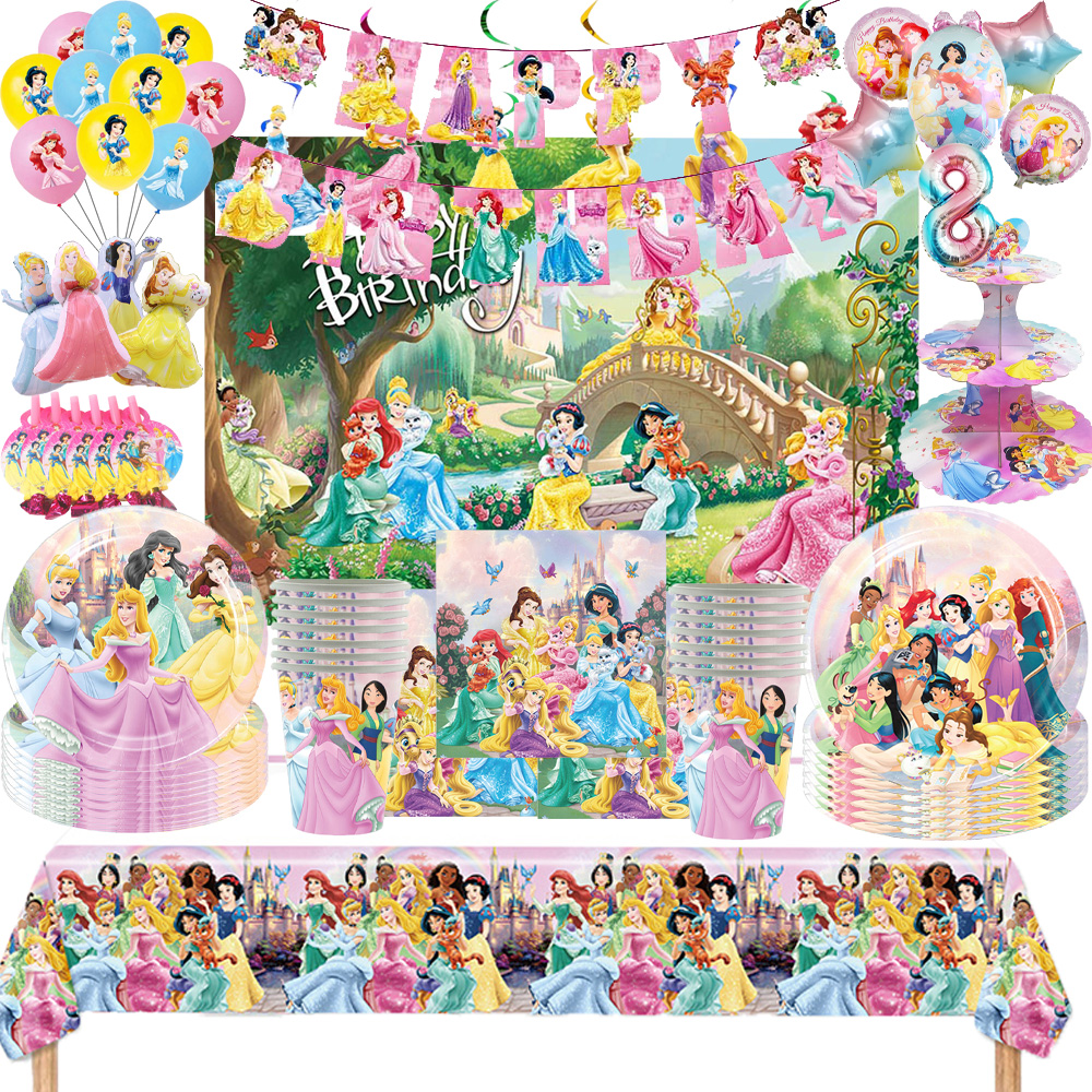 Princess Birthday Party Pink P - Table Cloth Disposable 评论和价格
