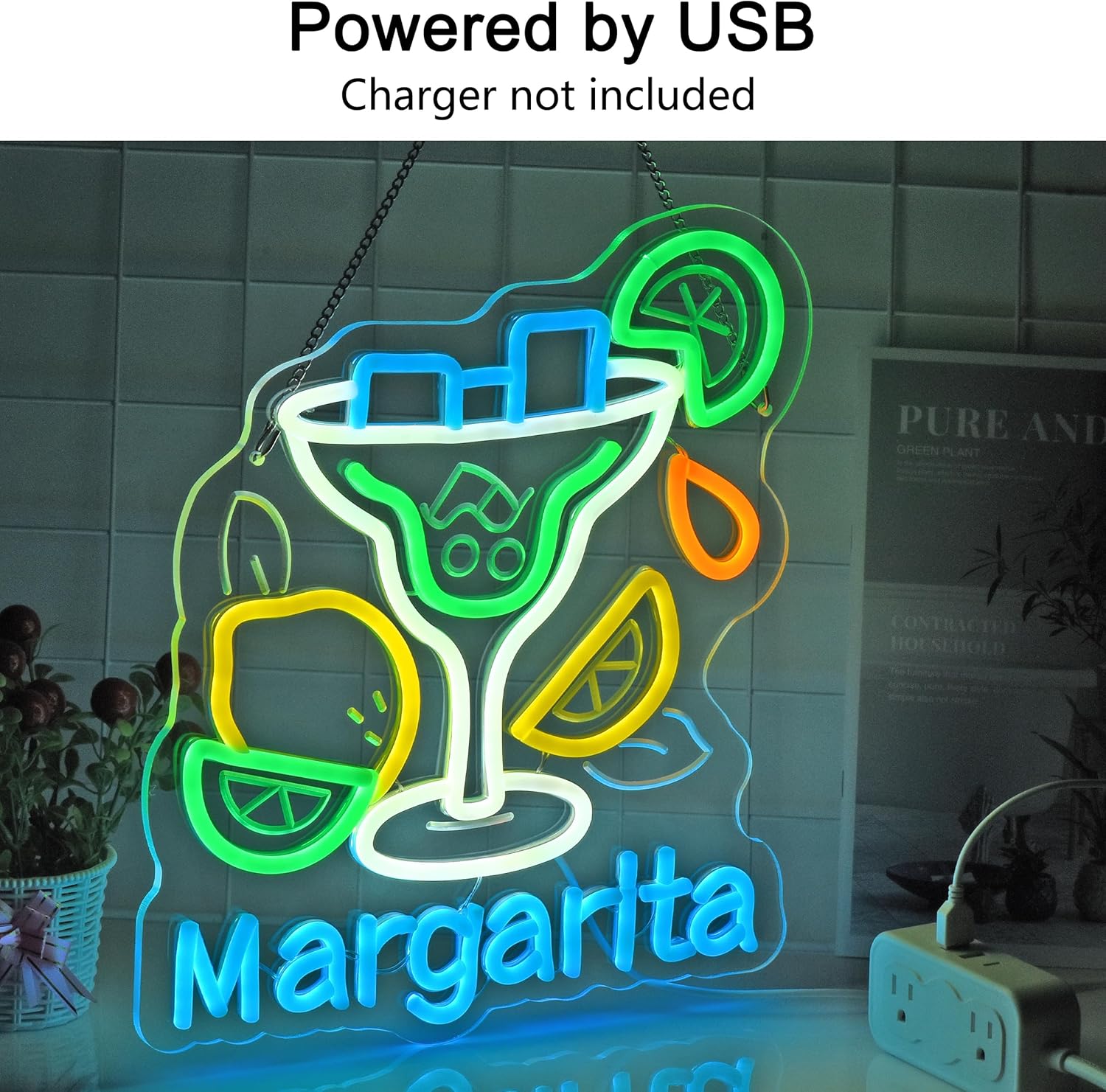 Margarita Neon Sign Wall Art D - Neon Sign Party 评论和价格