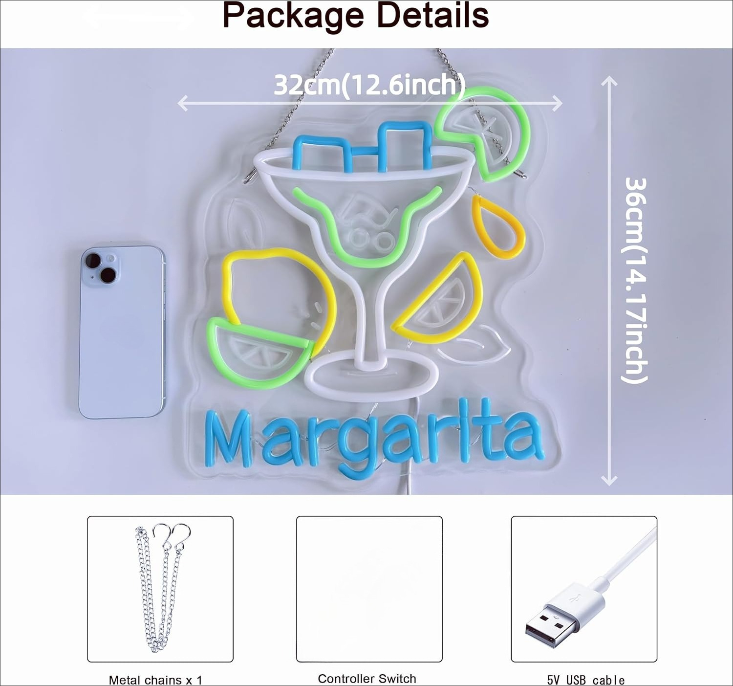 Margarita Neon Sign Wall Art D - Neon Sign Party 评论和价格