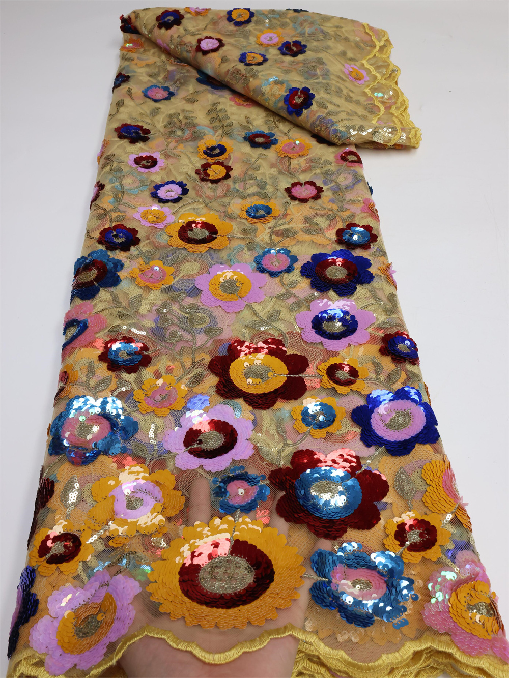 Mesh African Lace Fabric 2025  - Glitter Tablecloth 评论和价格