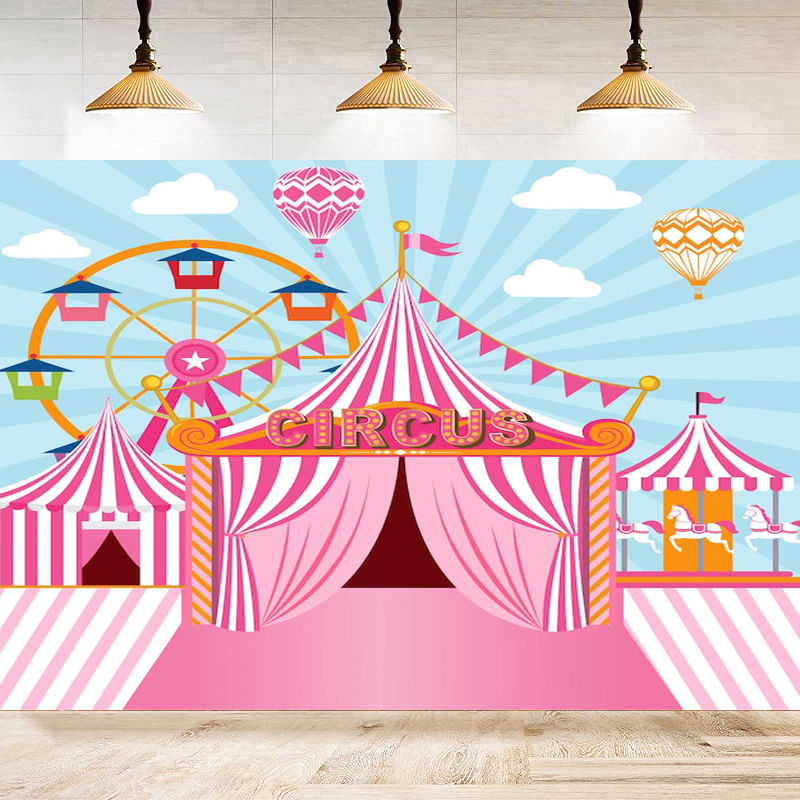 Pink Circus Photography Backdr - Dessert Table Backdrop 评论和价格