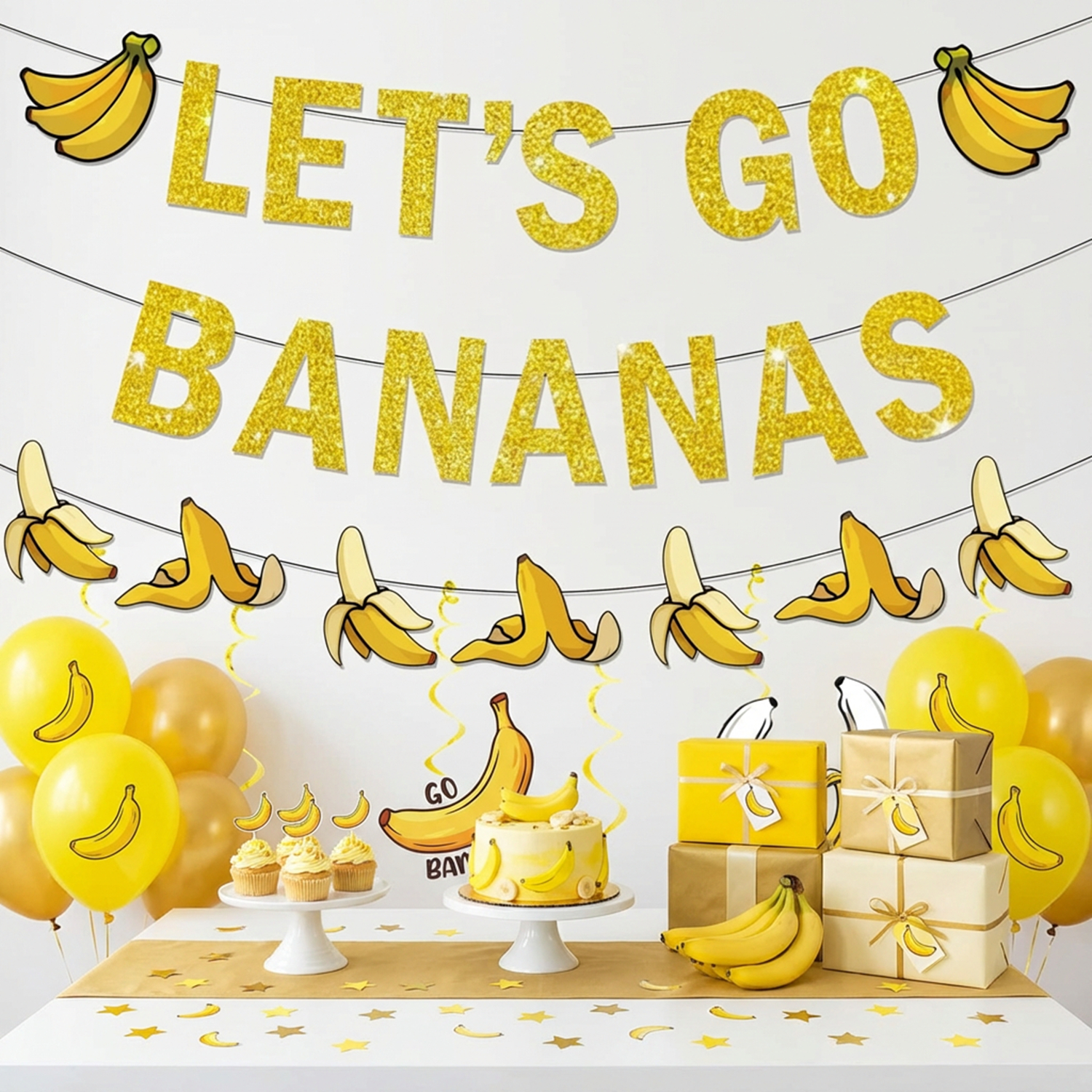 Yellow Bananas Birthday Banner - Let'S Party Event Supply 评论和价格