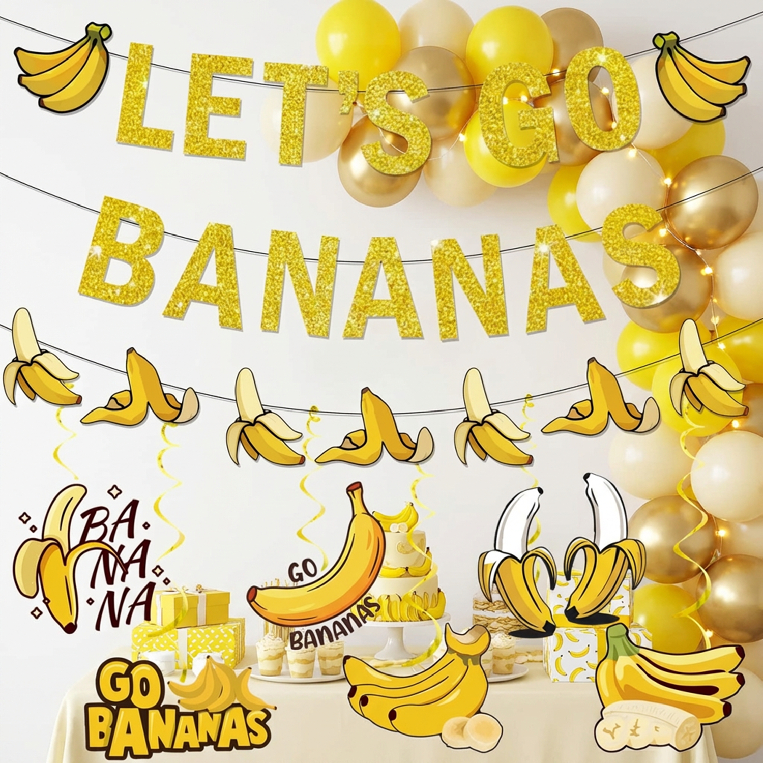 Yellow Bananas Birthday Banner - Let'S Party Event Supply 评论和价格