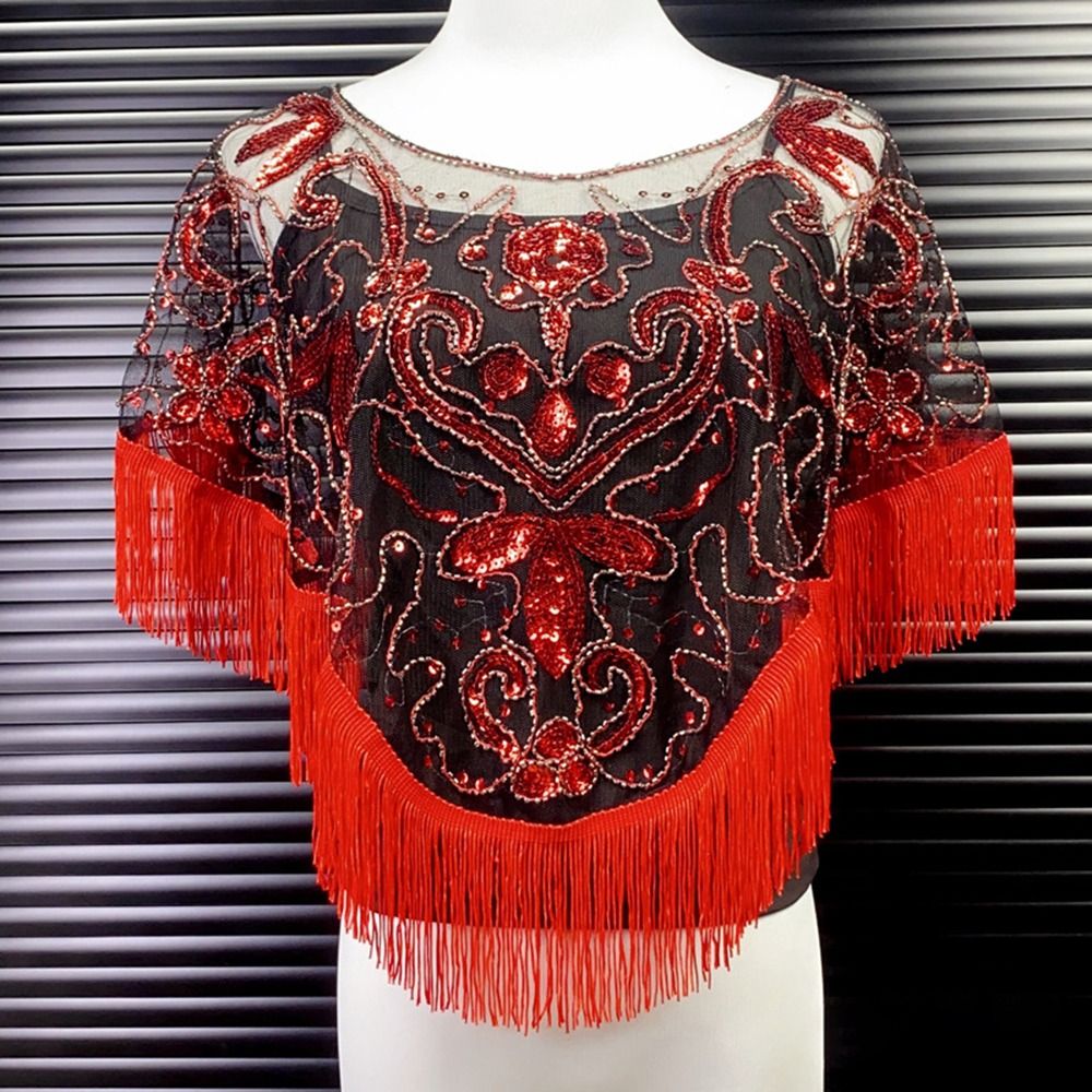 Fashion Sequin Bead Women Tull - Glitter Tablecloth 评论和价格
