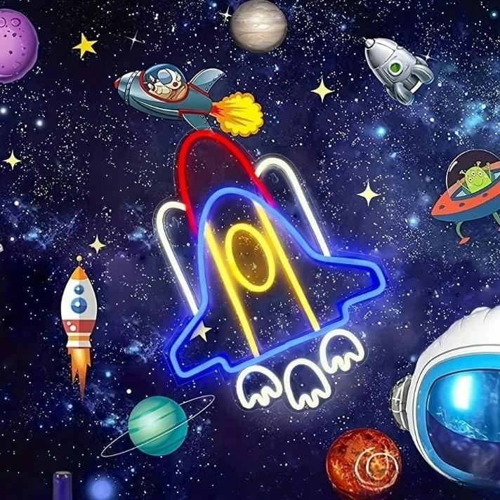 Rocket Neon Sign USB Neon Ligh - Neon Sign Party 评论和价格