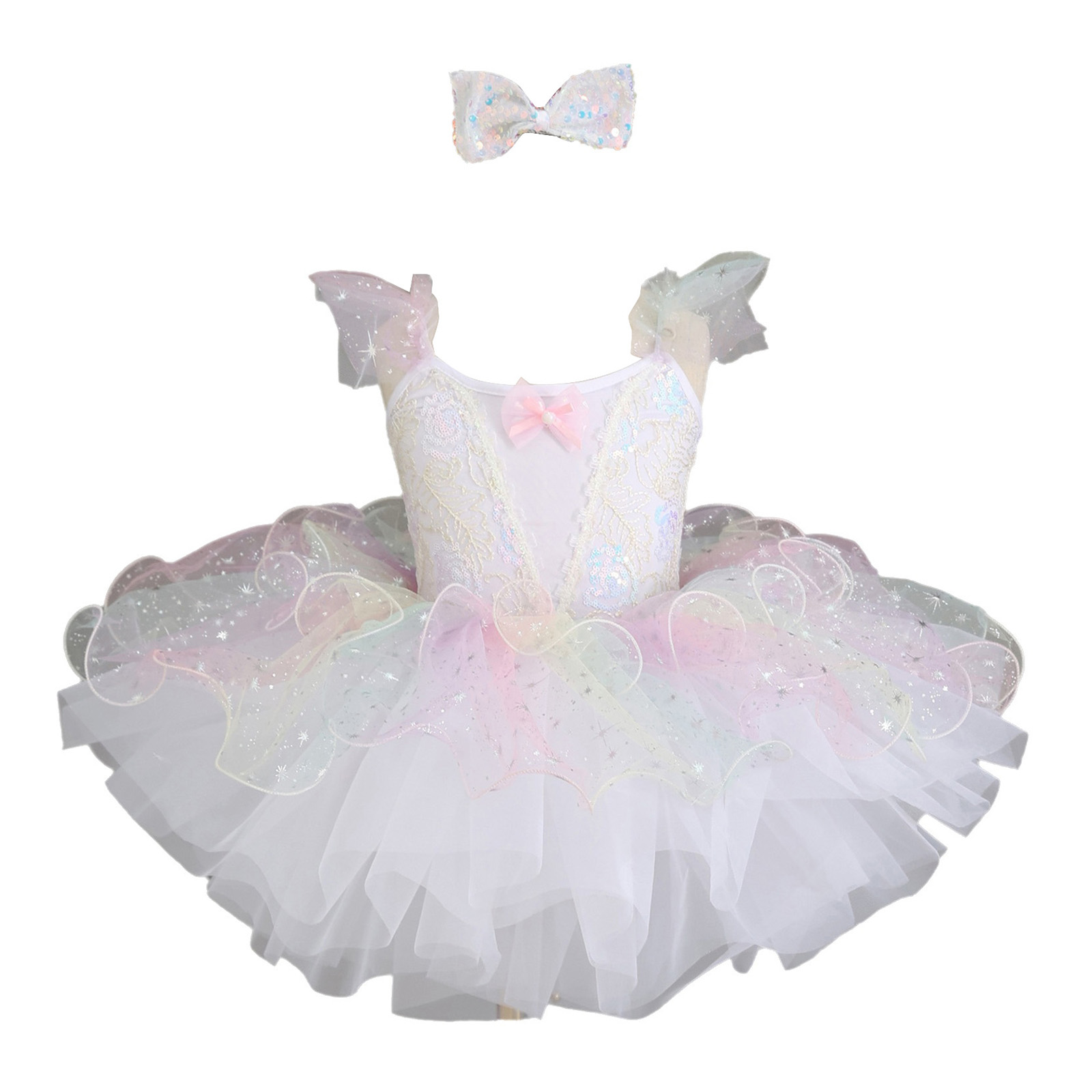 Kids Girls Ballet Dance Dress  - Glitter Tablecloth 评论和价格