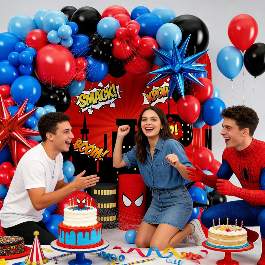 Black Red Blue Latex Balloons  - Balloon Arch Kit 评论和价格