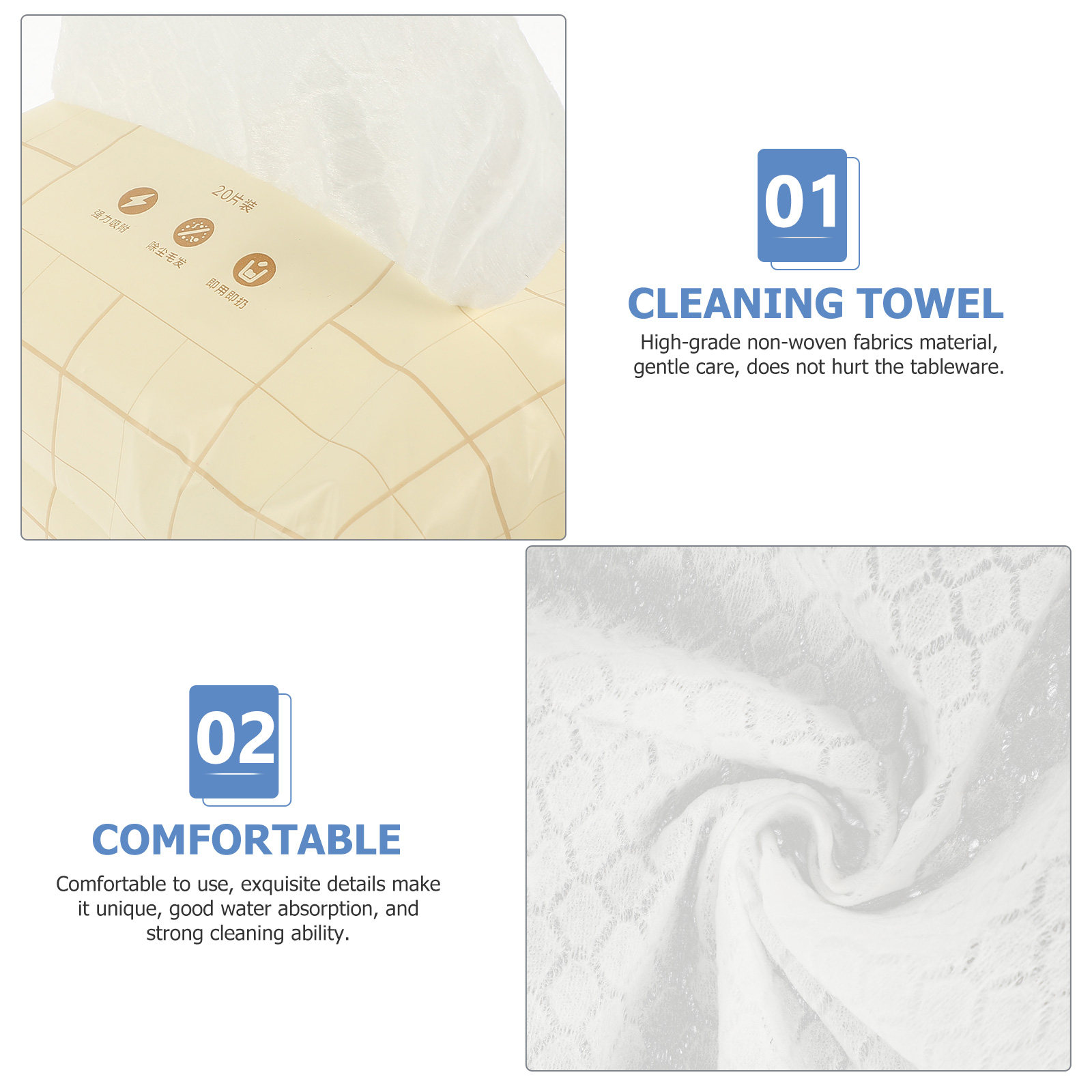 5 Bags Disposable Cleaning Clo - Table Cloth Disposable 评论和价格