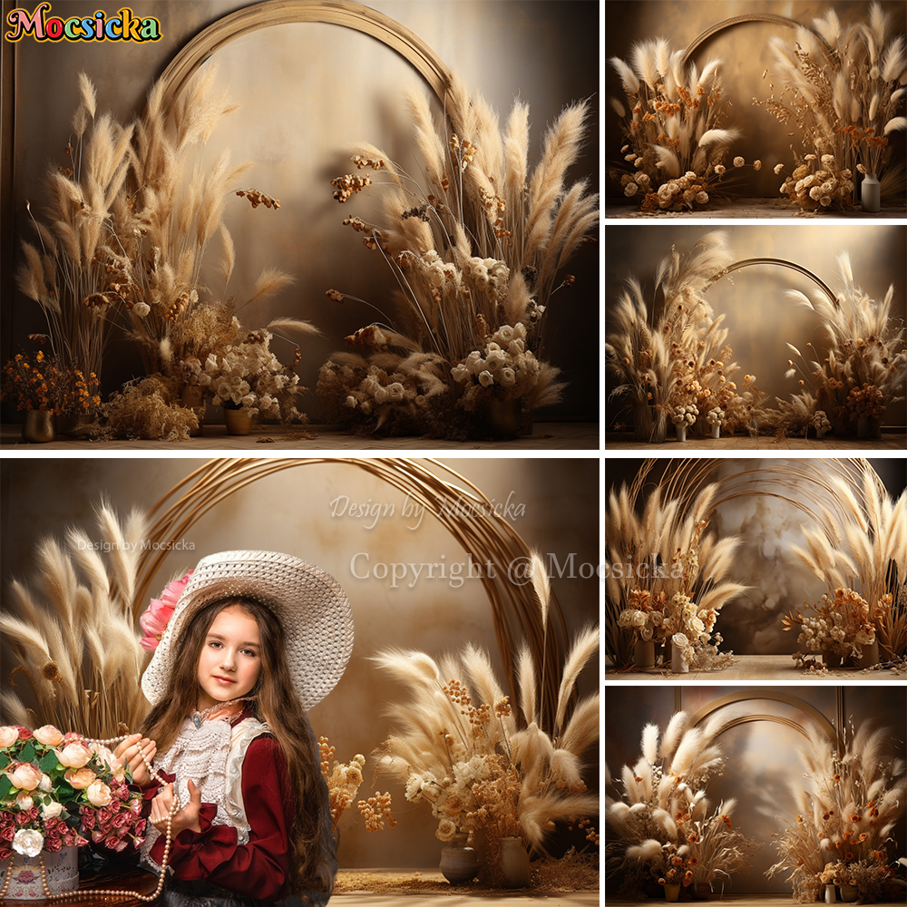 Mocsicka Boho Retro Brown Phot - Dessert Table Backdrop 评论和价格