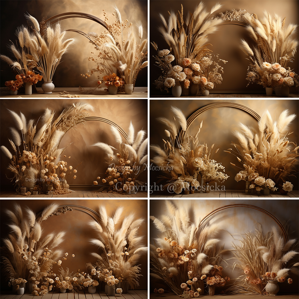 Mocsicka Boho Retro Brown Phot - Dessert Table Backdrop 评论和价格