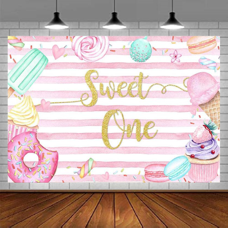 Donut Sweet One Photography Ba - Dessert Table Backdrop 评论和价格