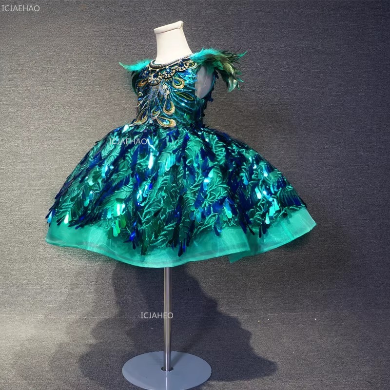 Kids Girls Green Sequin Short  - Glitter Tablecloth 评论和价格