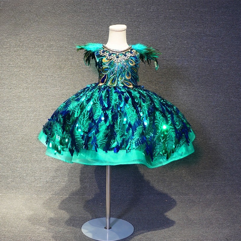 Kids Girls Green Sequin Short  - Glitter Tablecloth 评论和价格