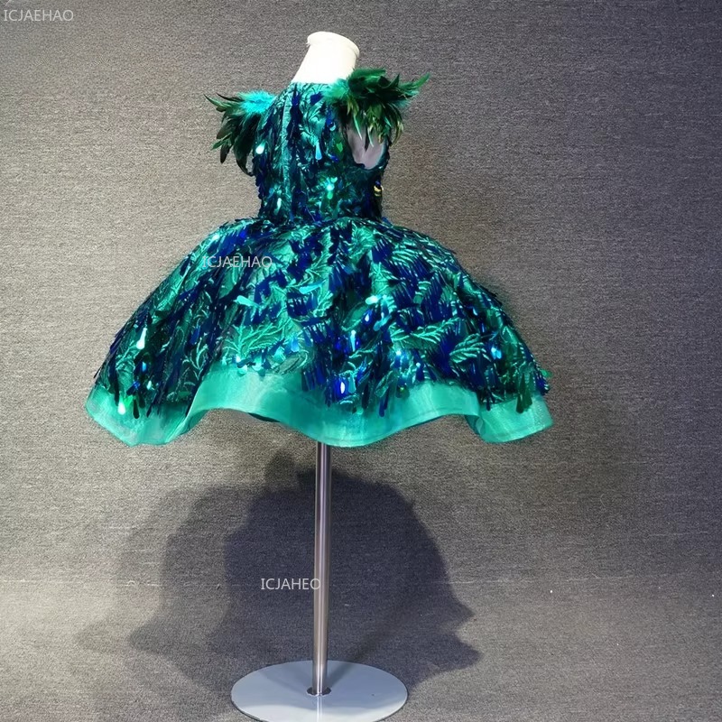 Kids Girls Green Sequin Short  - Glitter Tablecloth 评论和价格
