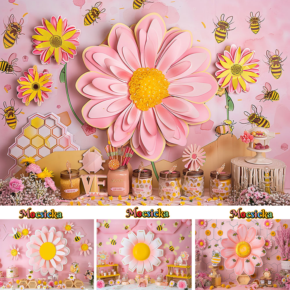 Mocsicka Sweet Daisy Girl Birt - Dessert Table Backdrop 评论和价格