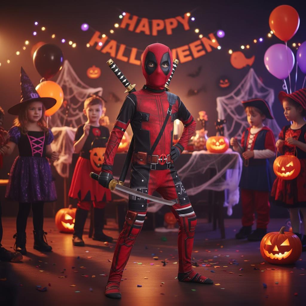 3-12Y Kids Deadpool Costume wi - Party Favor Bag 评论和价格